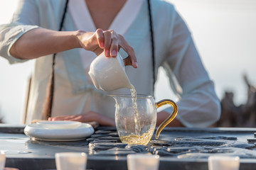 The performing form of Chinese tea(Kung Fu Tea)