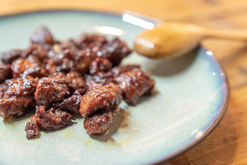The process of cooking beef