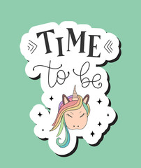 Vector lettering illustration with blue background 