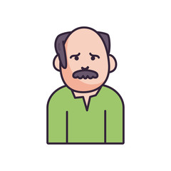 Obraz premium Isolated avatar man with mustache fill style icon vector design