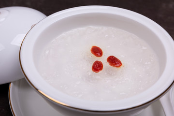 Prepared dessert bird's nest in a cup