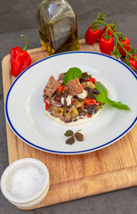 Rustic Italian restaurant colourful starter 