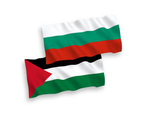 Flags of Palestine and Bulgaria on a white background