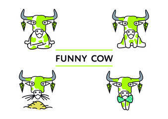 Fototapeta premium Funny green cow