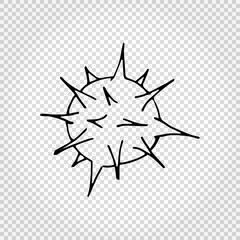 Virus and bacteria hand drawn icon. Simple black doodle illustration. Isolated on white. Vector