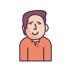 Isolated avatar man fill style icon vector design