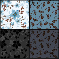 Vector spring abstract background flowers seamless pattern