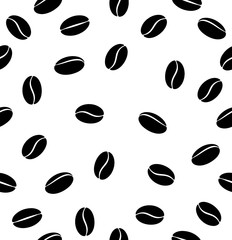 Black Coffee beans pattern Illustration