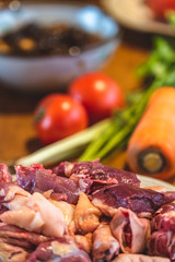 Fresh meat in the kitchen