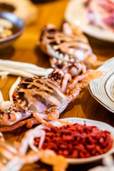 Fresh crab in the kitchen