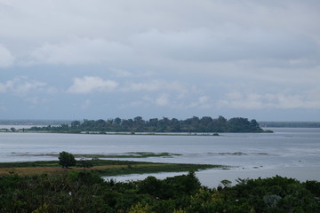 storm clouds over the river