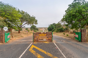 Crocodile Bridge Gate  to Kruger National Park, South Africa - obrazy, fototapety, plakaty