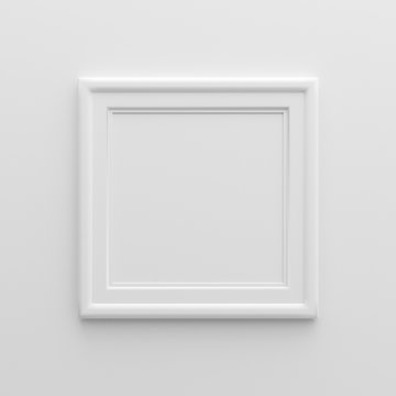 3D illustration - Empty white picture frame 
