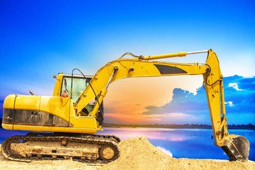 excavator on construction site