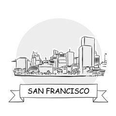 San Francisco Cityscape Vector Sign