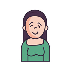 Isolated avatar woman with blouse fill style icon vector design