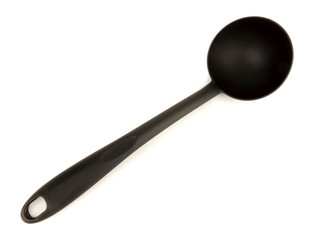 black kitchen spatula isolated on white background