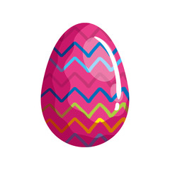 cute egg easter decorated with geometric lines vector illustration design