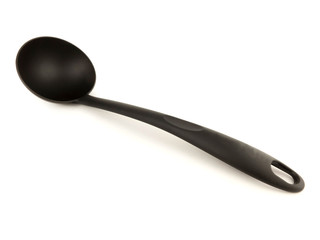 black kitchen spatula isolated on white background