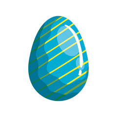 cute egg easter decorated with stripes vector illustration design