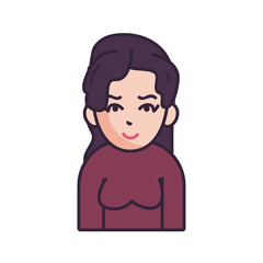 Isolated avatar woman wth sweater fill style icon vector design