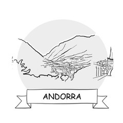 Andorra Cityscape Vector Sign