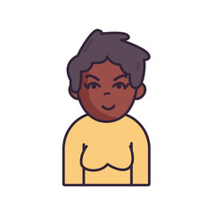 Isolated avatar woman wth sweater fill style icon vector design