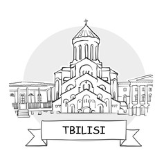 Tbilisi Cityscape Vector Sign