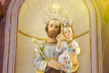 Saint Joseph and baby Jesus catholic image