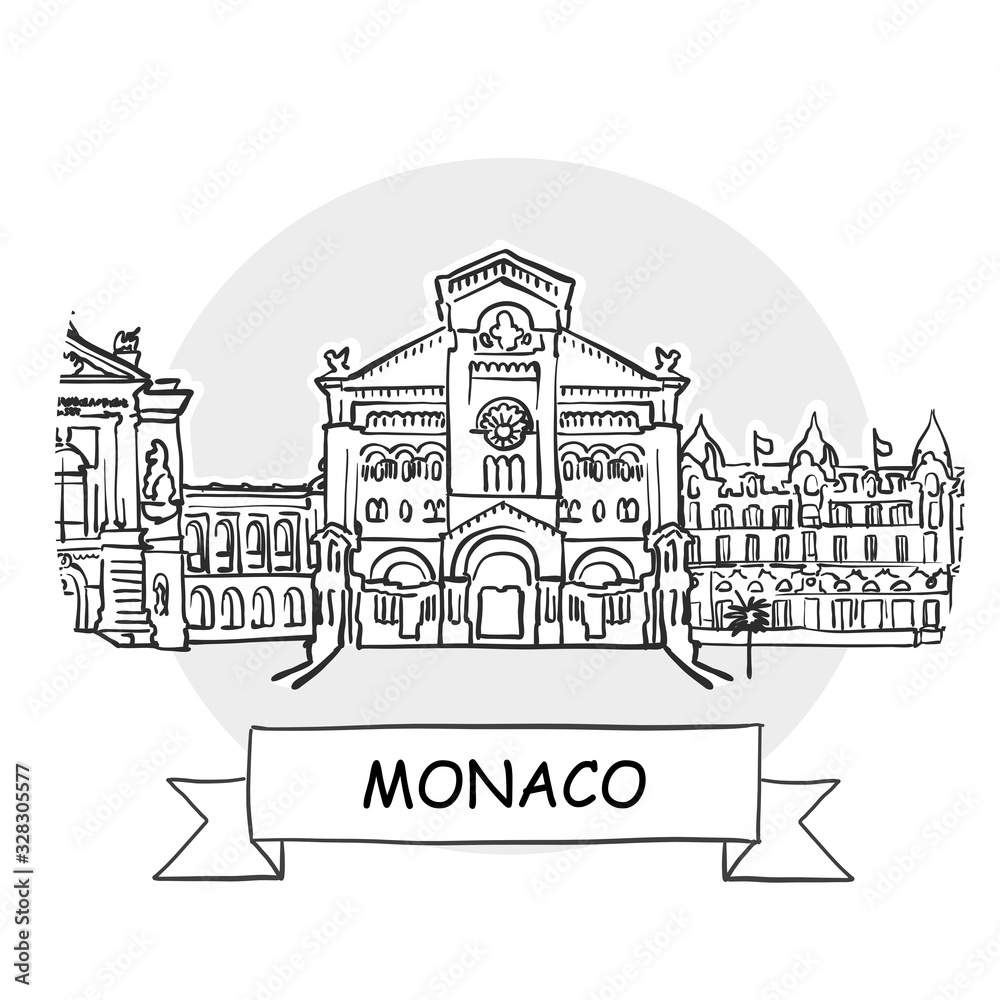 Wall mural Monaco Cityscape Vector Sign