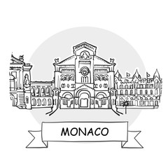 Monaco Cityscape Vector Sign