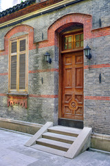 Fototapeta na wymiar A close-up of the old folk buildings in Shanghai, China