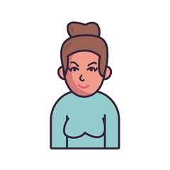 Isolated avatar woman wth sweater fill style icon vector design
