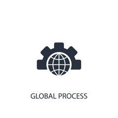 Global process icon. Simple business element illustration.