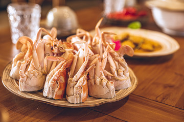 Chinese food, delicious steamed crab