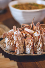 Chinese food, delicious steamed crab