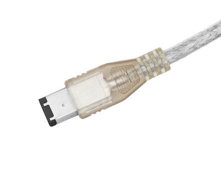 IEEE 1394 or FireWire cable isolated on white