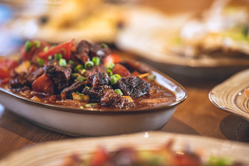 Traditional home-made, stir fried beef