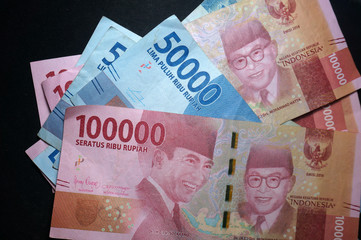 Money indonesian Rupiah Banknotes,  one hundred thousand  and fifty thousand rupiah, Indonesian Currency . 