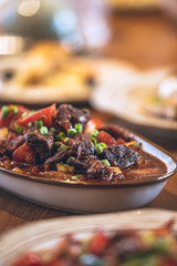 Traditional home-made, stir fried beef