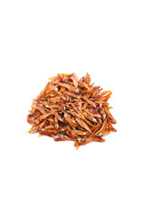 Fried fish on white background