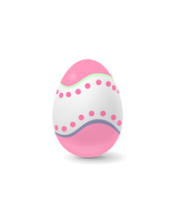 The vector illustration of a colorful Easter egg in a vertical position is isolated on a white background.