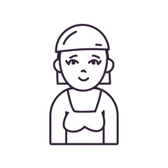 Isolated avatar woman with blouse line style icon vector design