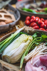 All kinds of ingredients in Chinese food