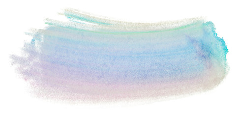 blue watercolor overflow of colors of paint inside on white background