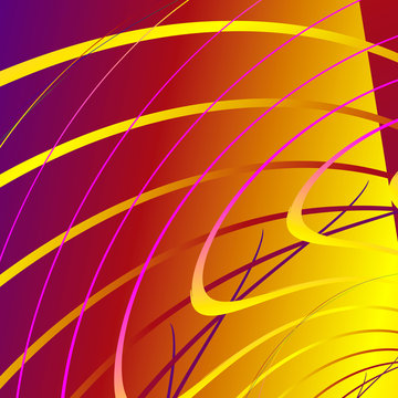 Color abstract template for a map or banner. gradient background with waves and reflections. Illustration of warm hues in geometric shapes. © North10