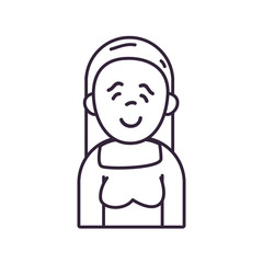 Obraz premium Isolated avatar woman with blouse line style icon vector design