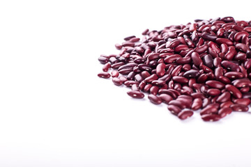 Large red beans on a heap with copy space