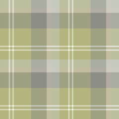 Seamless pattern in marvelous discreet green, grey and white colors for plaid, fabric, textile, clothes, tablecloth and other things. Vector image.