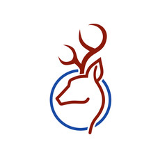 Deer head logo simple vector